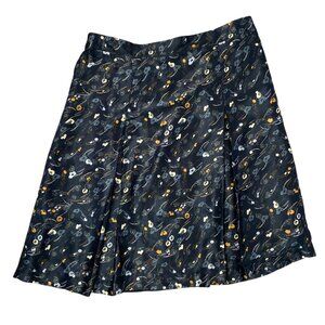 Jaclyn Smith Black A-Line Skirt with Floral Print
